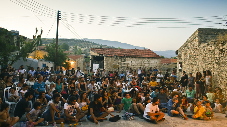 A festival audience in a Cyrpus village